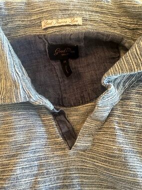 Good Man Brand Blue and White Striped Polo